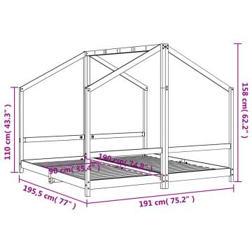 Kids Bed Frame White 2x(90x190) cm Solid Wood Pine