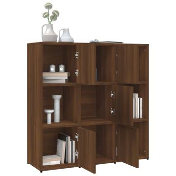 Book Cabinet Brown Oak 90x30x90 cm Engineered Wood