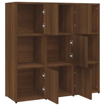 Book Cabinet Brown Oak 90x30x90 cm Engineered Wood