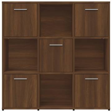 Book Cabinet Brown Oak 90x30x90 cm Engineered Wood