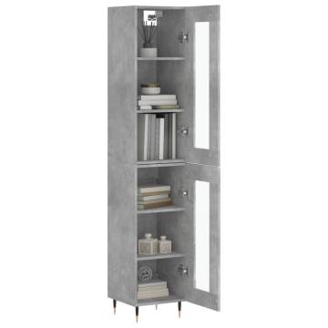 Highboard Concrete Grey 34.5x34x180 cm Engineered Wood