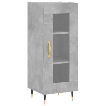 Highboard Concrete Grey 34.5x34x180 cm Engineered Wood