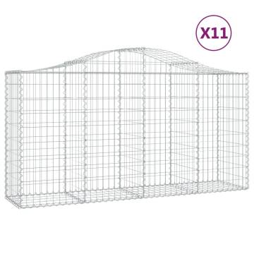 Arched Gabion Baskets 11 pcs 200x50x100/120 cm Galvanised Iron