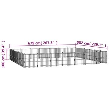 Outdoor Dog Kennel Steel 39.52 m²