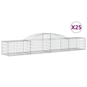 Arched Gabion Baskets 25 pcs 300x50x40/60 cm Galvanised Iron