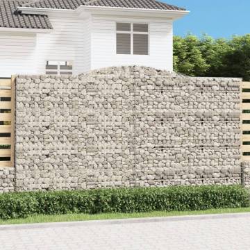 Arched Gabion Baskets 3 pcs 400x30x220/240 cm Galvanised Iron