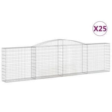 Arched Gabion Baskets 25 pcs 400x30x100/120 cm Galvanised Iron