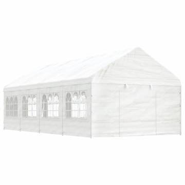 Gazebo with Roof White 8.92x4.08x3.22 m Polyethylene