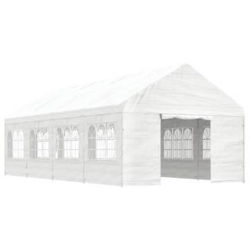 Gazebo with Roof White 8.92x4.08x3.22 m Polyethylene