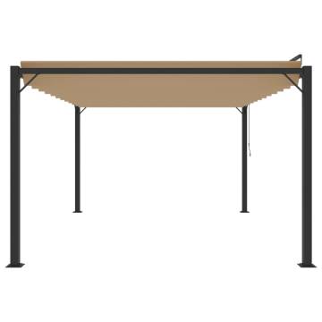 Gazebo with Louvered Roof 3x4 m Taupe Fabric and Aluminium