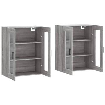 Wall Mounted Cabinets 2 pcs Grey Sonoma Engineered Wood