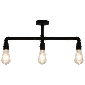 Ceiling Lamp Black 3 x E27 Bulbs