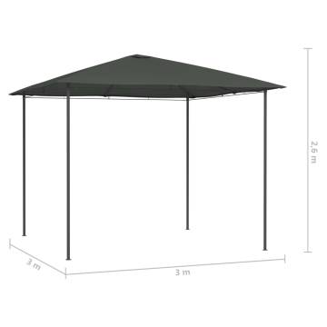 Gazebo 3x3x2.6 m Anthracite 160 g/m²