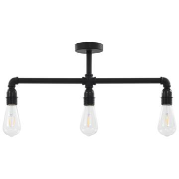 Ceiling Lamp Black 3 x E27 Bulbs