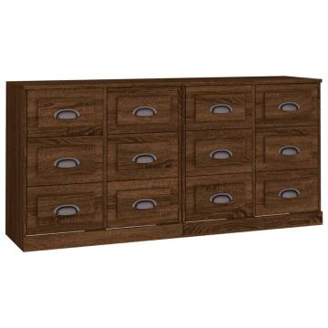 Sideboards 2 pcs Brown Oak Engineered Wood