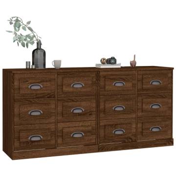 Sideboards 2 pcs Brown Oak Engineered Wood