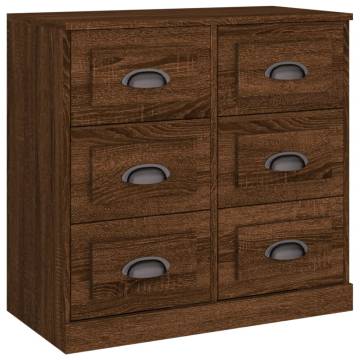 Sideboards 2 pcs Brown Oak Engineered Wood