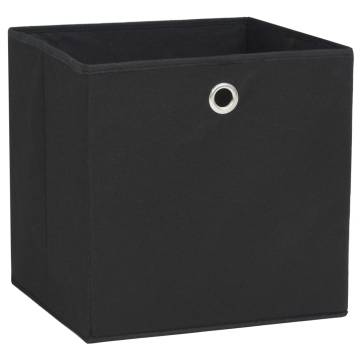 Storage Boxes 10 pcs Non-woven Fabric 28x28x28 cm Black