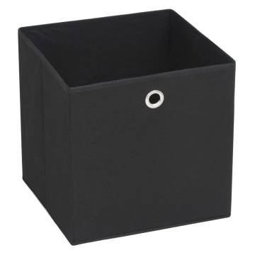 Storage Boxes 10 pcs Non-woven Fabric 28x28x28 cm Black