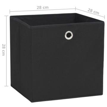 Storage Boxes 10 pcs Non-woven Fabric 28x28x28 cm Black