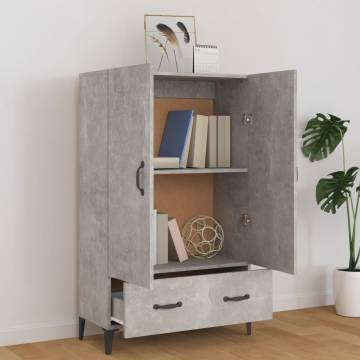 Highboard Concrete Grey 70x31x115 cm Engineered Wood