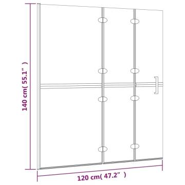 Folding Shower Enclosure ESG 120x140 cm White