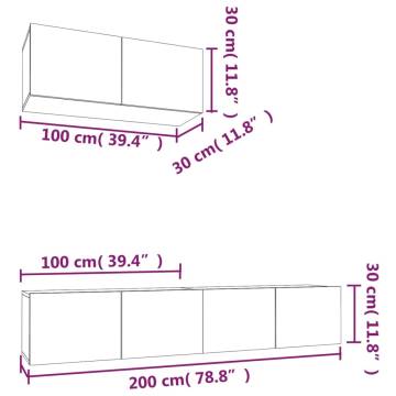 3 Piece TV Cabinet Set Black Engineered Wood