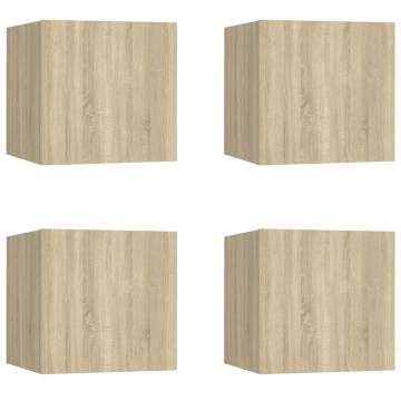 Wall Mounted TV Cabinets 4 pcs Sonoma Oak 30.5x30x30 cm