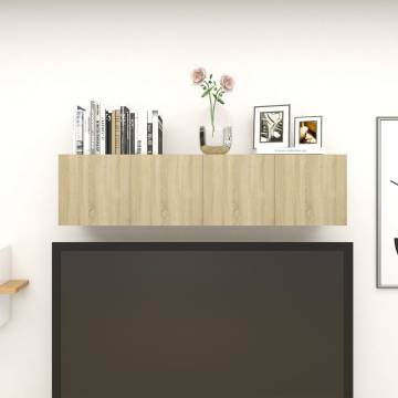 Wall Mounted TV Cabinets 4 pcs Sonoma Oak 30.5x30x30 cm