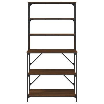 Baker's Rack 6-Tier Brown Oak 90x40x180 cm Engineered Wood