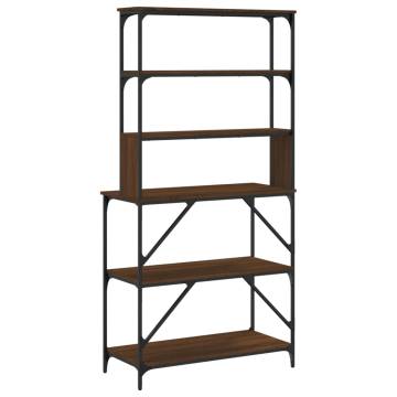 Baker's Rack 6-Tier Brown Oak 90x40x180 cm Engineered Wood