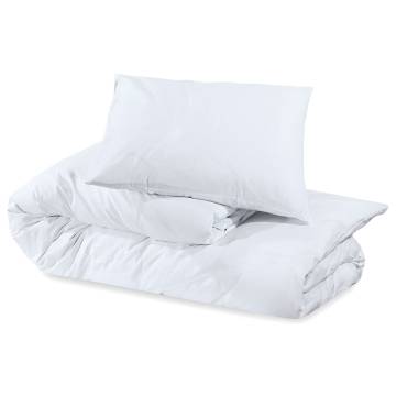 Duvet Cover Set White 225x220 cm Light-weight Microfiber