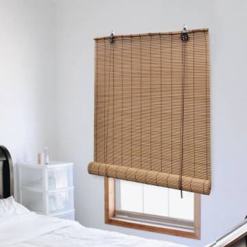 Roller Blind Bamboo 140x220 cm Brown