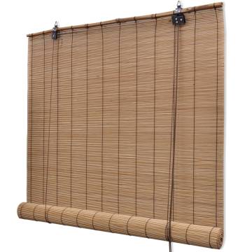 Roller Blind Bamboo 140x220 cm Brown