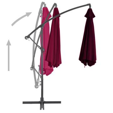 Cantilever Umbrella with Aluminium Pole Bordeaux Red 300 cm