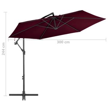 Cantilever Umbrella with Aluminium Pole Bordeaux Red 300 cm