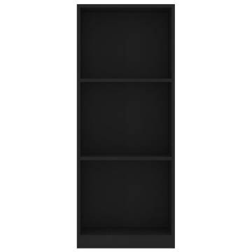 3-Tier Book Cabinet Black 40x24x108 cm Engineered Wood