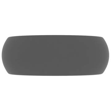 Luxury Wash Basin Round Matt Dark Grey 40x15 cm Ceramic