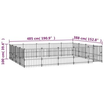 Outdoor Dog Kennel Steel 18.82 m²