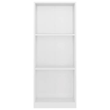 3-Tier Book Cabinet High Gloss White 40x24x108 cm Engineered Wood