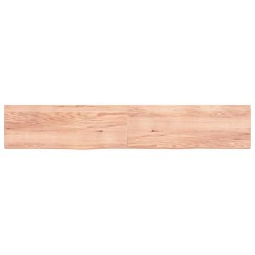 Bathroom Countertop Light Brown 220x40x(2-4)cm Treated Solid Wood