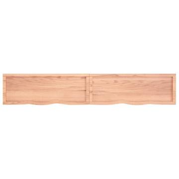 Bathroom Countertop Light Brown 220x40x(2-4)cm Treated Solid Wood