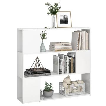 Book Cabinet Room Divider High Gloss White 100x24x94 cm