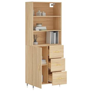 Highboard Sonoma Oak 69.5x34x180 cm Engineered Wood