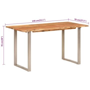 Dining Table 140x70x76 cm Solid Acacia Wood