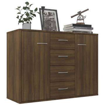 Sideboard Brown Oak 88x30x65 cm Engineered Wood