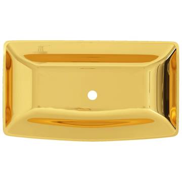 Wash Basin 71x38x13.5 cm Ceramic Gold