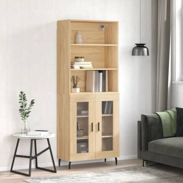 Highboard Sonoma Oak 69.5x34x180 cm Engineered Wood