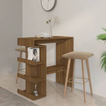 Bar Table with Storage Rack Brown Oak 100x50x101.5cm Engineered Wood