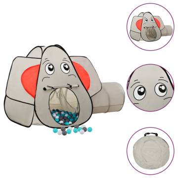 Elephant Children Play Tent with 250 Balls Grey 174x86x101 cm